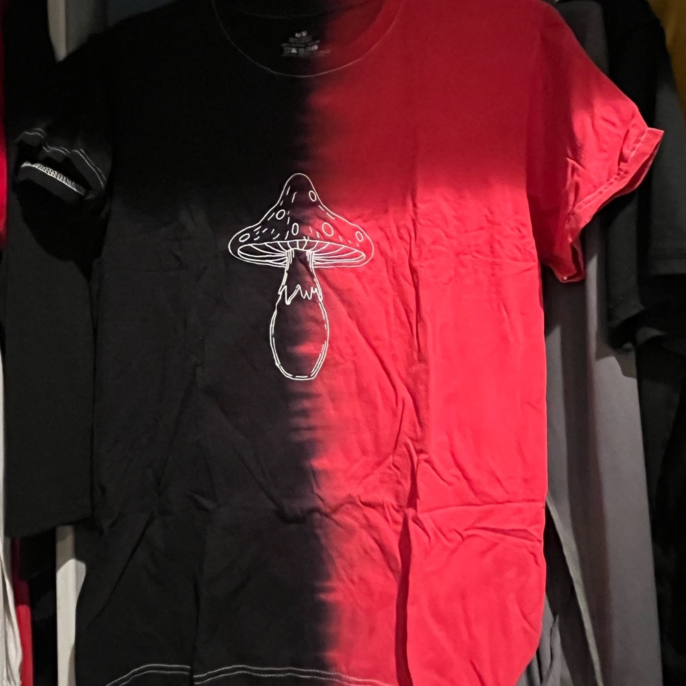 Red and Black Mushroom Graphic T-Shirt